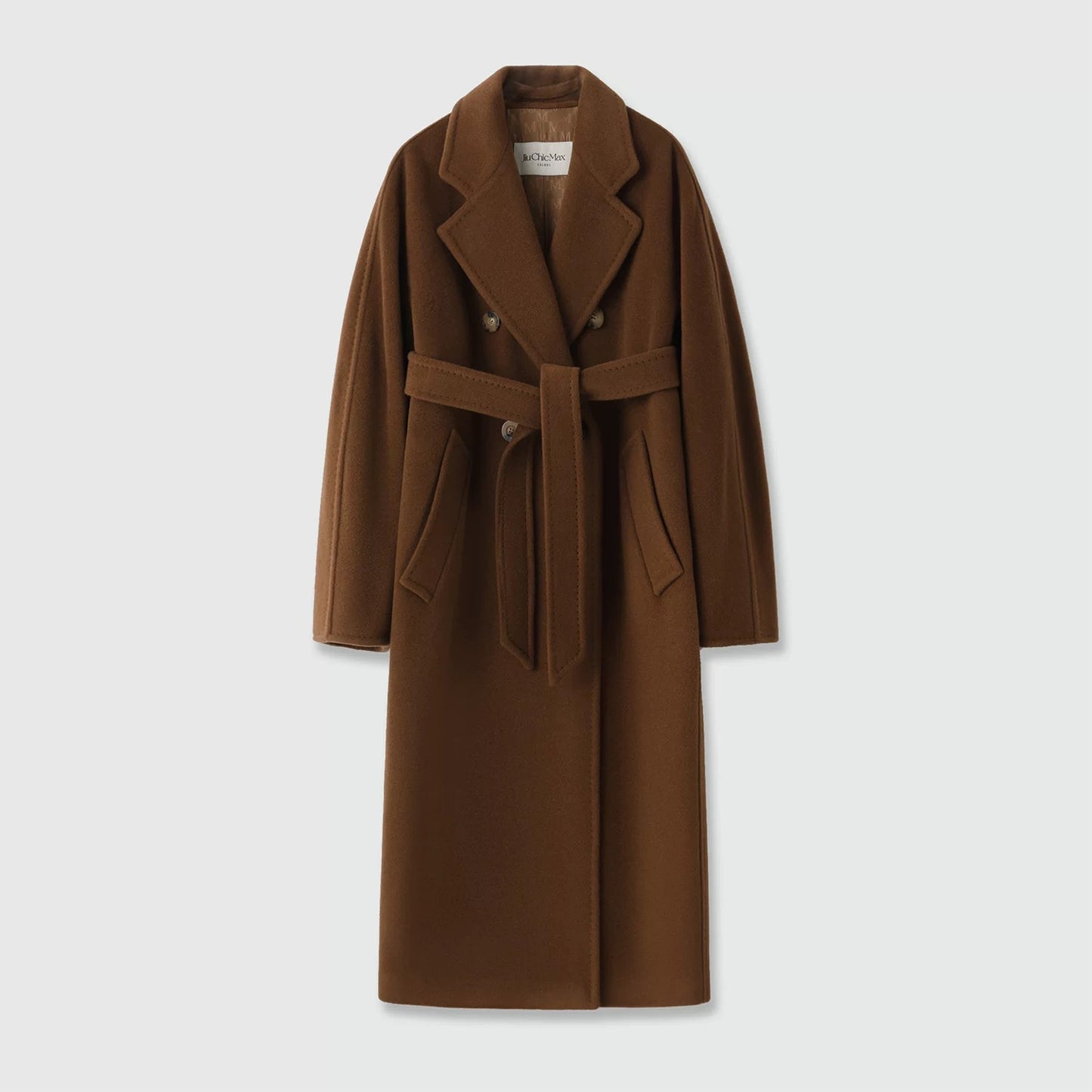 Suri Wool Long Coat #101801 Tobacco