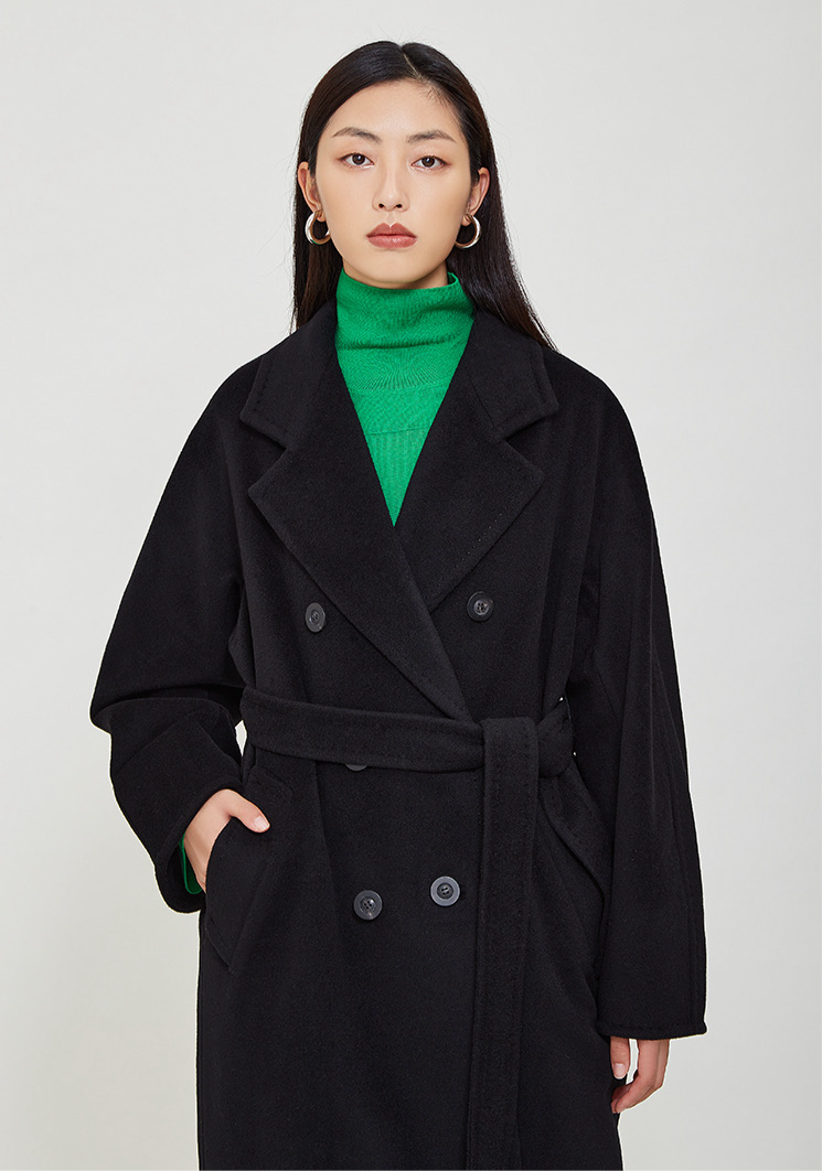 Suri Wool Long Coat #101801 Black