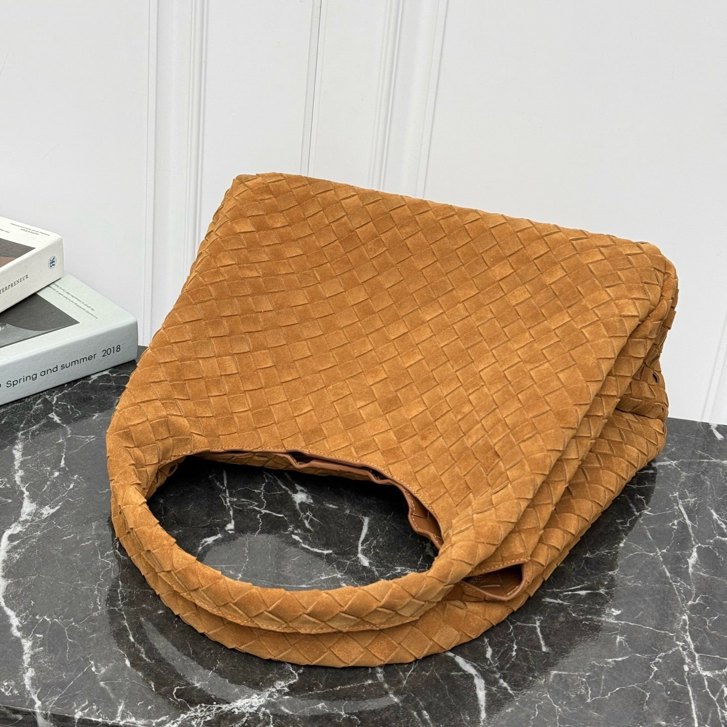 Large Campana Bag #2286-1 Suede Nocciola