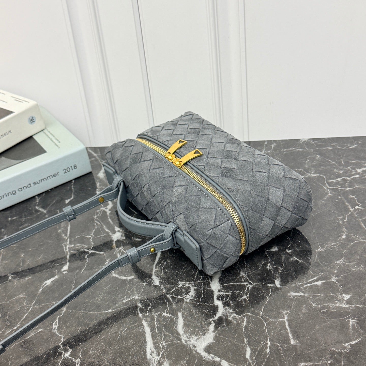 Vanity Crossbody Bag #2280 Gray Suede