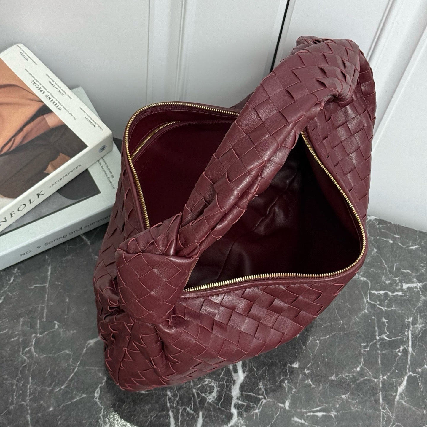 New Large Jodie Round Shoulder Bag #2287 Mahogany