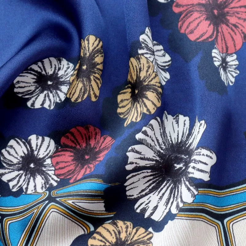 Pure-silk crêpe-de-Chine scarf 100 % mulberry silk 70cm Square