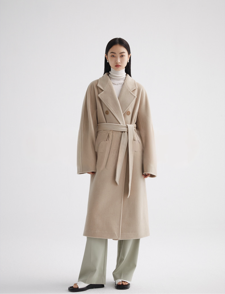 Suri Wool Long Coat #101801 Milk Tea