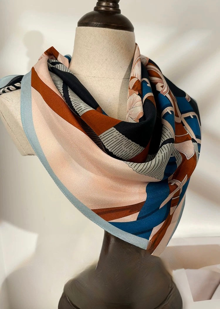 Pure-silk crêpe-de-chine double georgette scarf 100 % mulberry silk 70cm Square