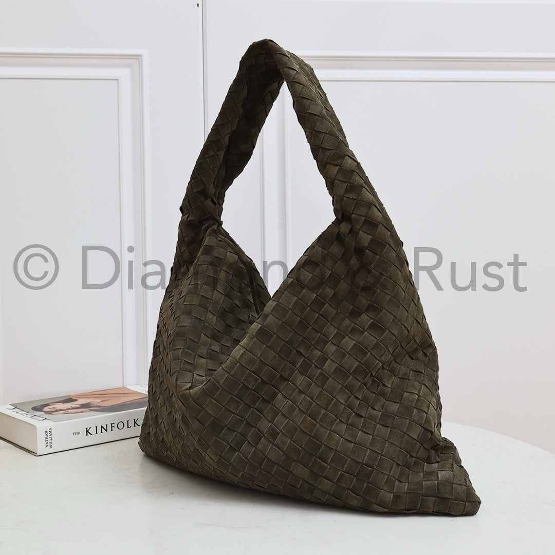 Large Hop Shoulder Bag #2269-1 Suede Olive