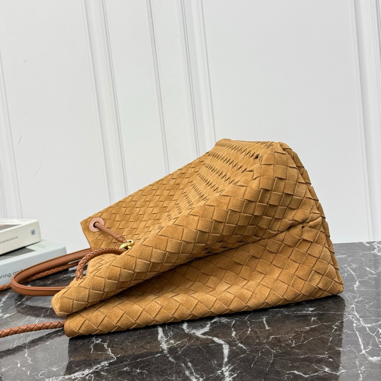 Large Andiamo Bag #2277 Suede Amber