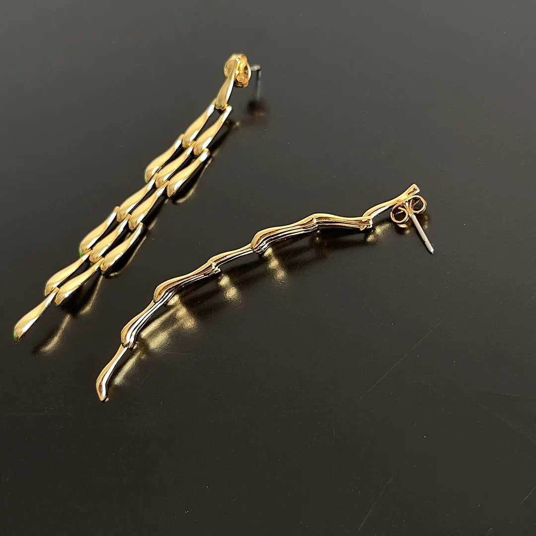 Sardine Earings Gold Plated Sterling Silver