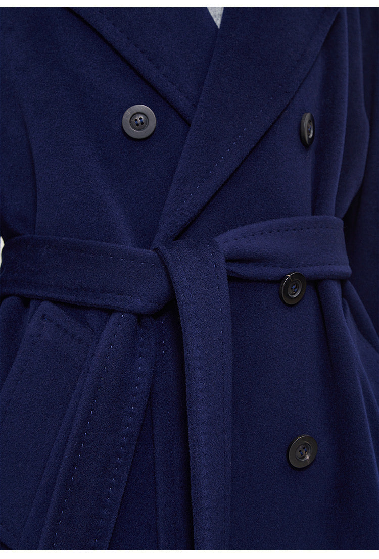 Suri Wool Long Coat #101801 Dark Blue