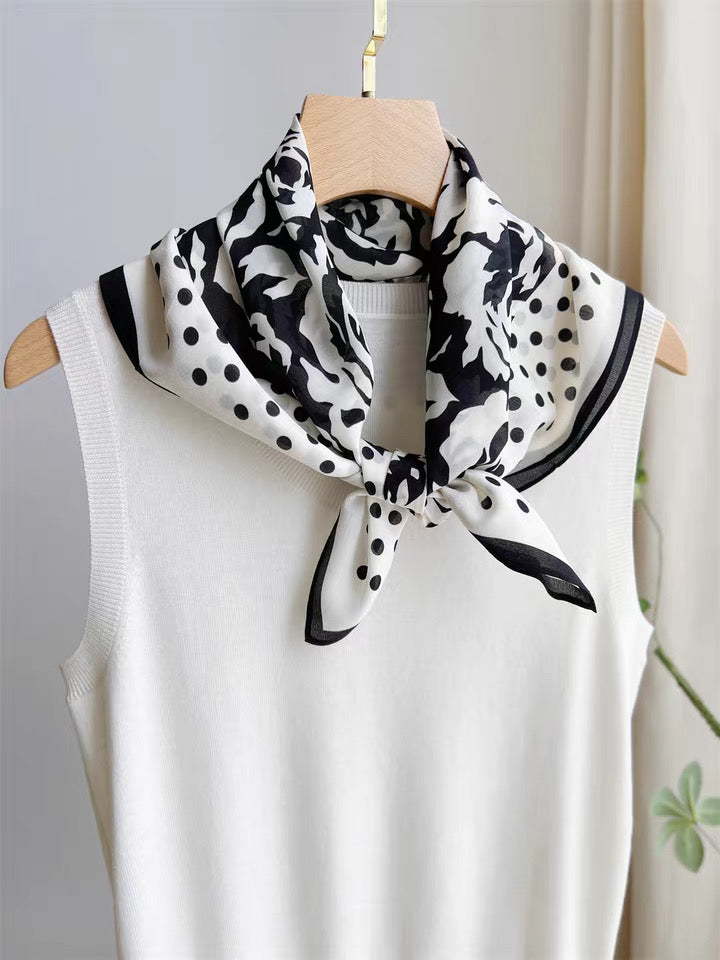 Pure-silk crêpe-de-chine double georgette scarf 100 % mulberry silk 70cm Square