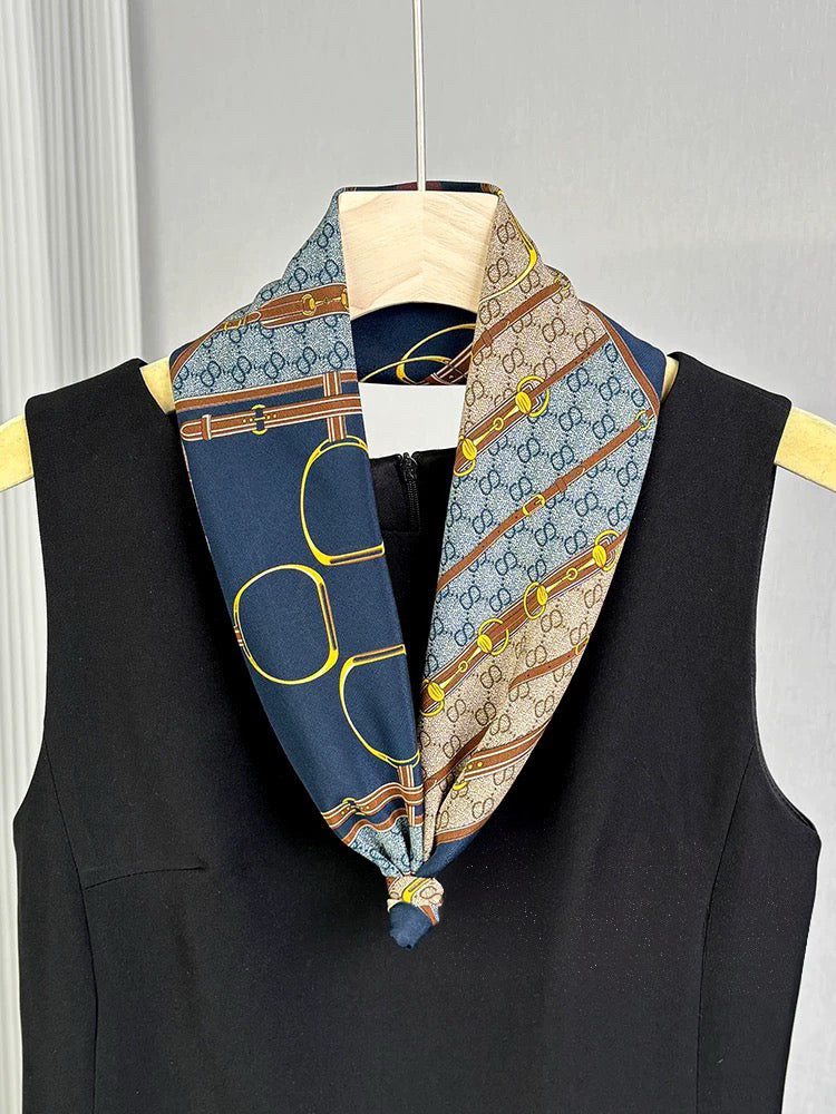 Pure-silk crêpe-de-chine double georgette scarf 100 % mulberry silk 70cm Square