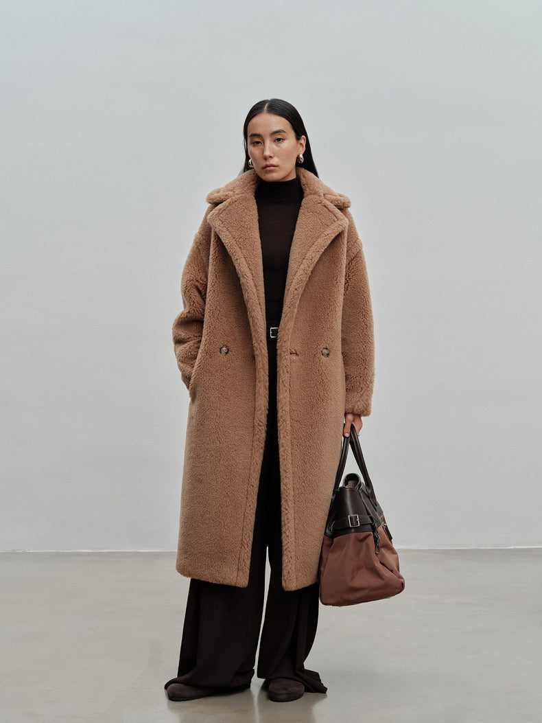 M House Teddy Coat Loose Fit Oversized Coat Camel