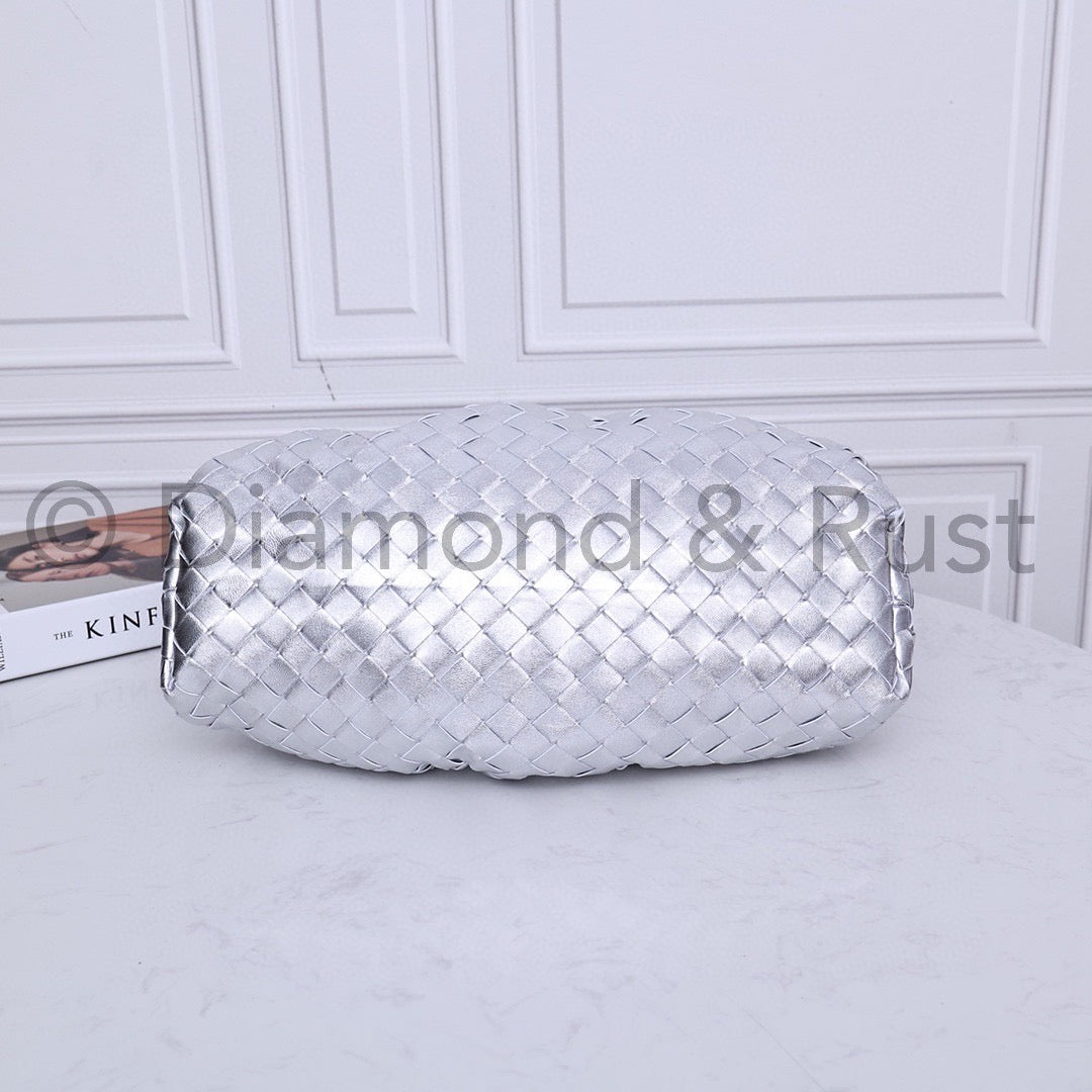 Large Pouch Clutch #9029 Silver