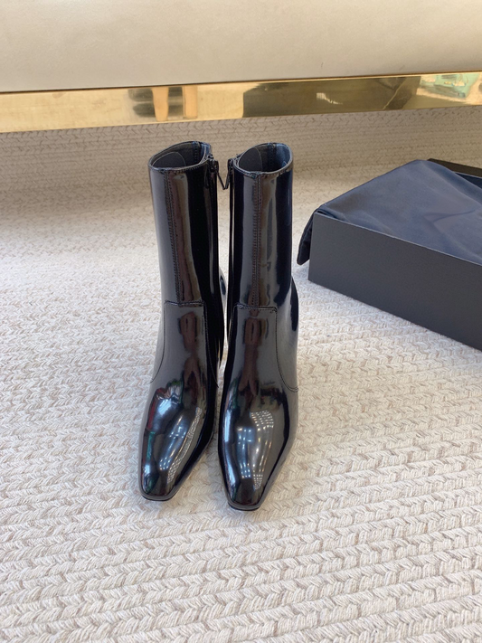 SS24 Metal Heel High Heel High Shine Boots