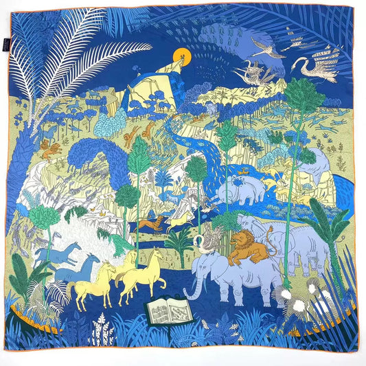 Reversible Double-Sided 100% Mulberry Silk Twill Scarf 18 momme 90cm Squre