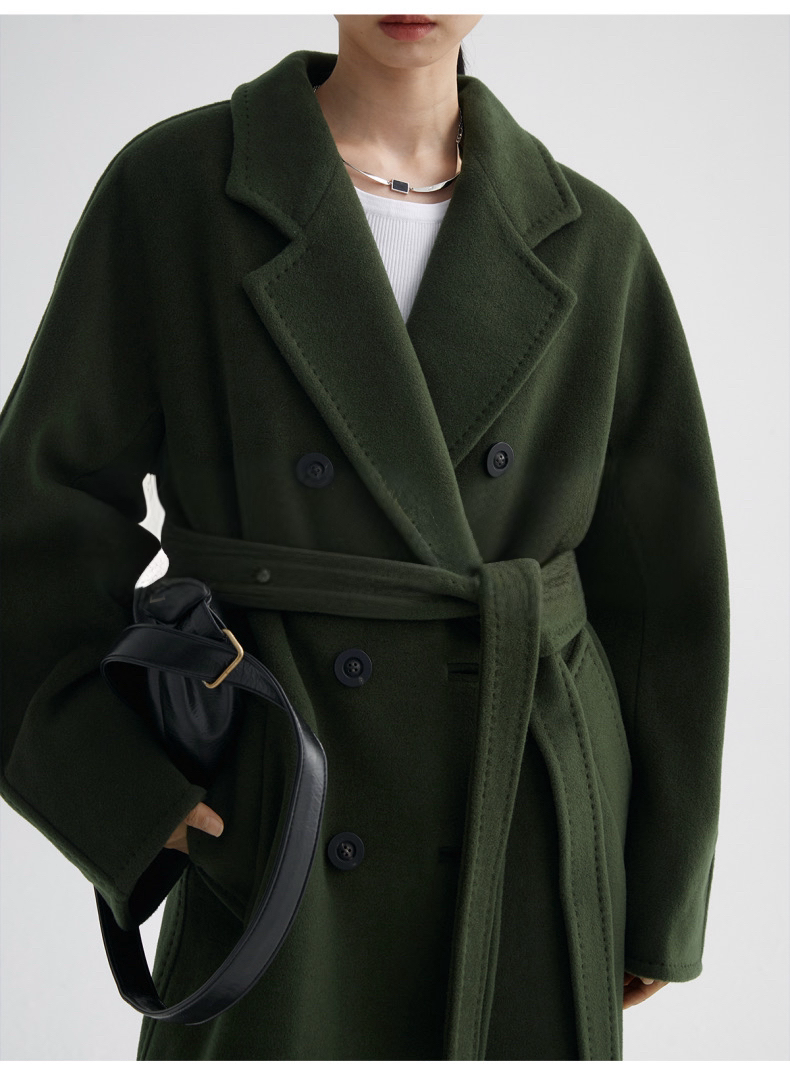 Suri Wool Long Coat #101801 Green