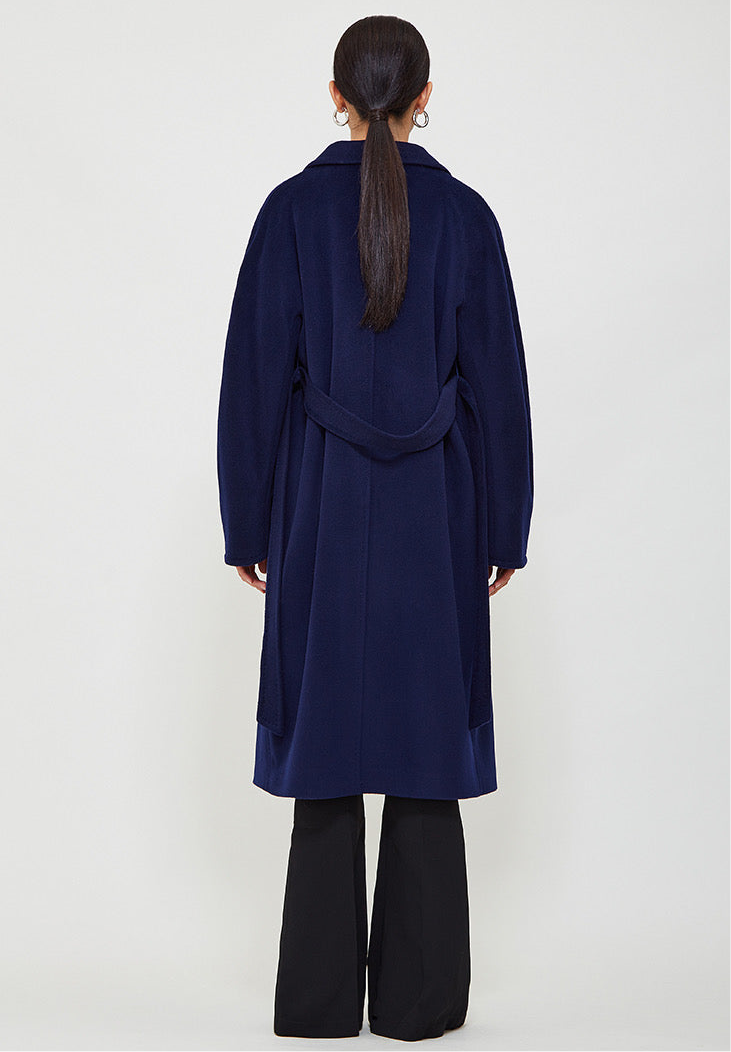 Suri Wool Long Coat #101801 Dark Blue