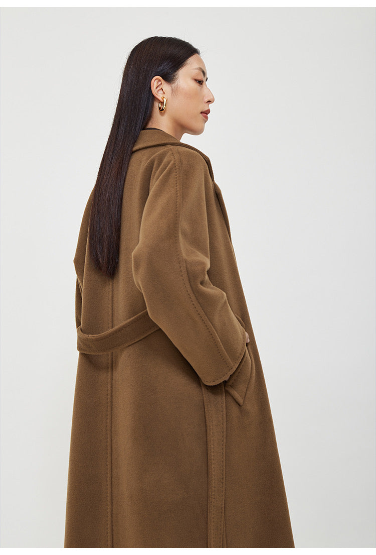 Suri Wool Long Coat #101801 Tobacco