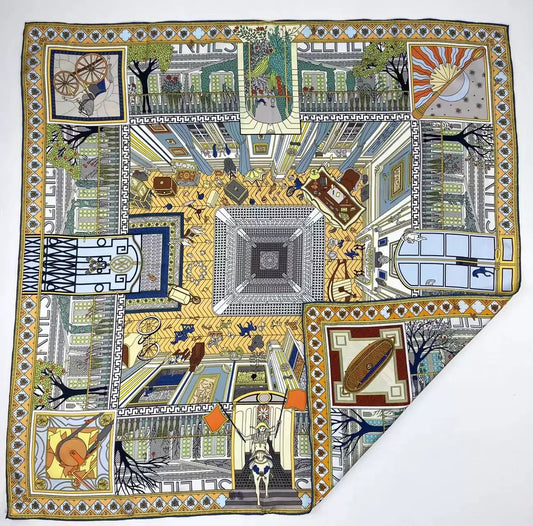 Reversible Double-Sided 100% Mulberry Silk Twill Scarf 18 momme 90cm Squre