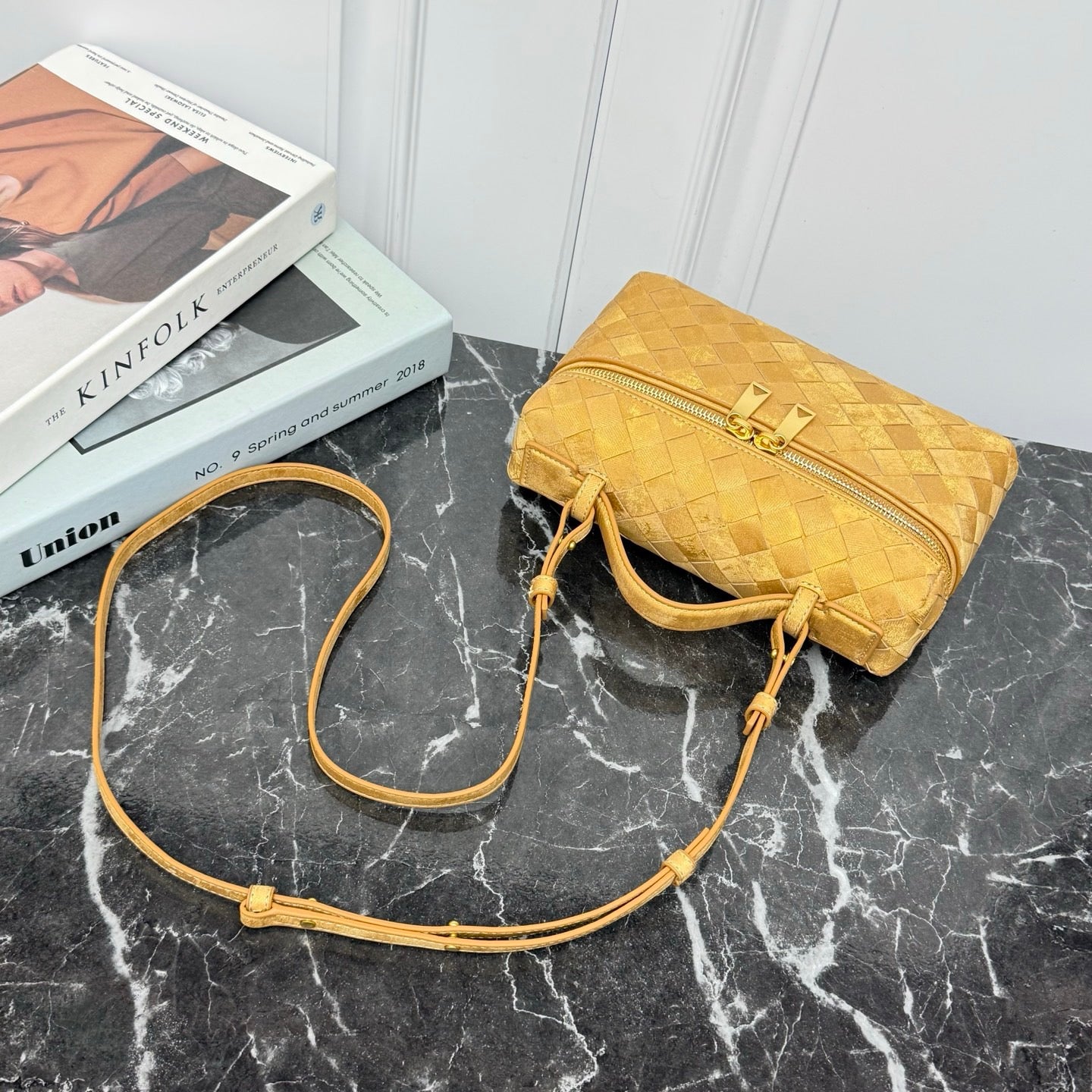 Vanity Crossbody Bag #2280 Golden Suede