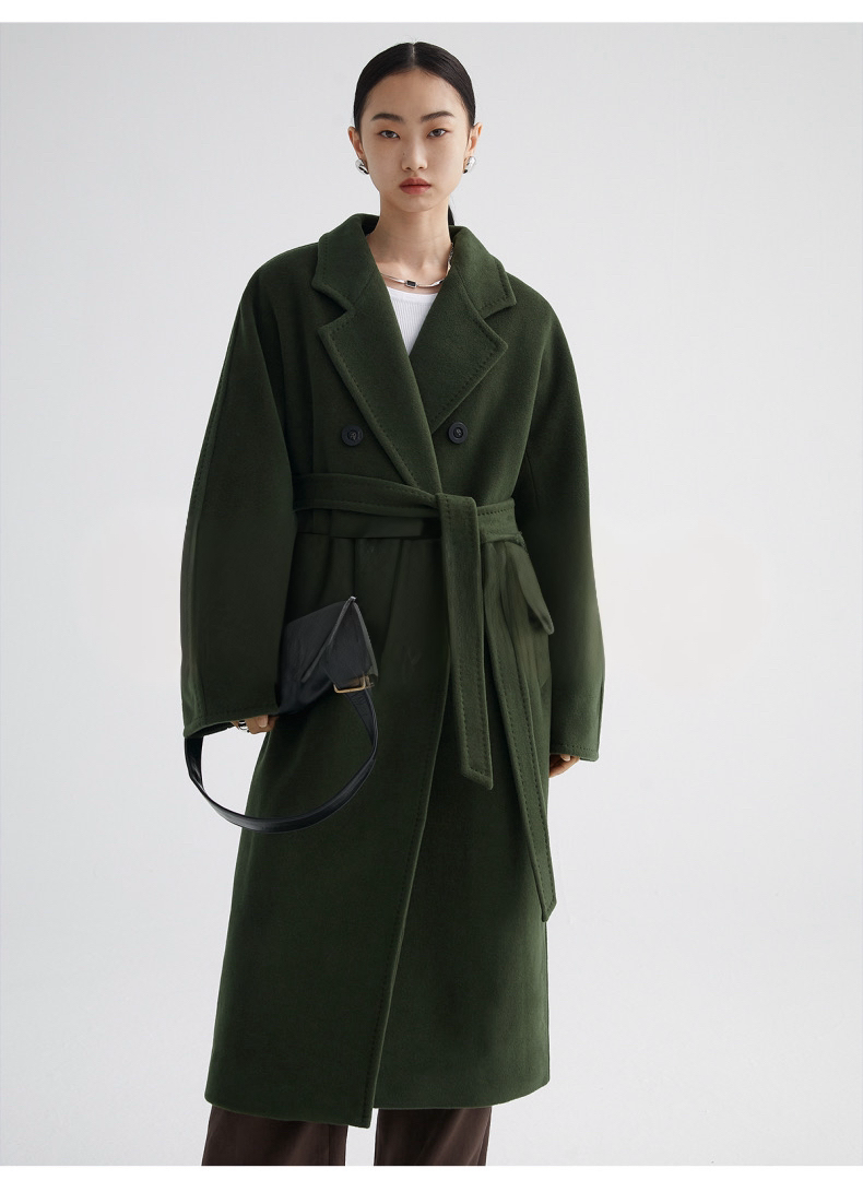 Suri Wool Long Coat #101801 Green