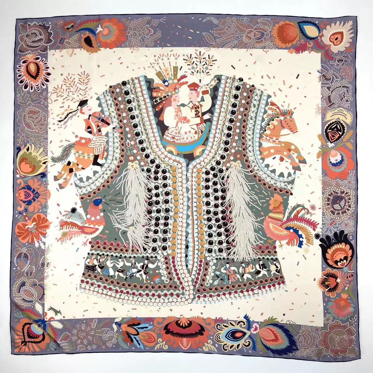 Reversible Double-Sided 100% Mulberry Silk Twill Scarf 18 momme 90cm Squre