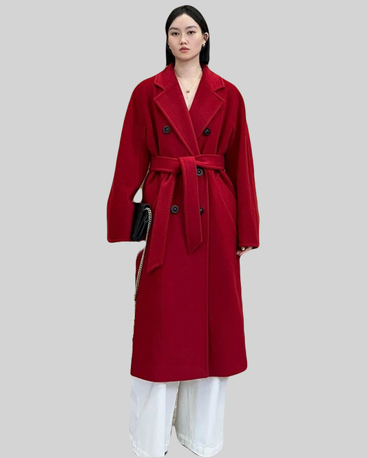 Suri Wool Long Coat #101801 Red