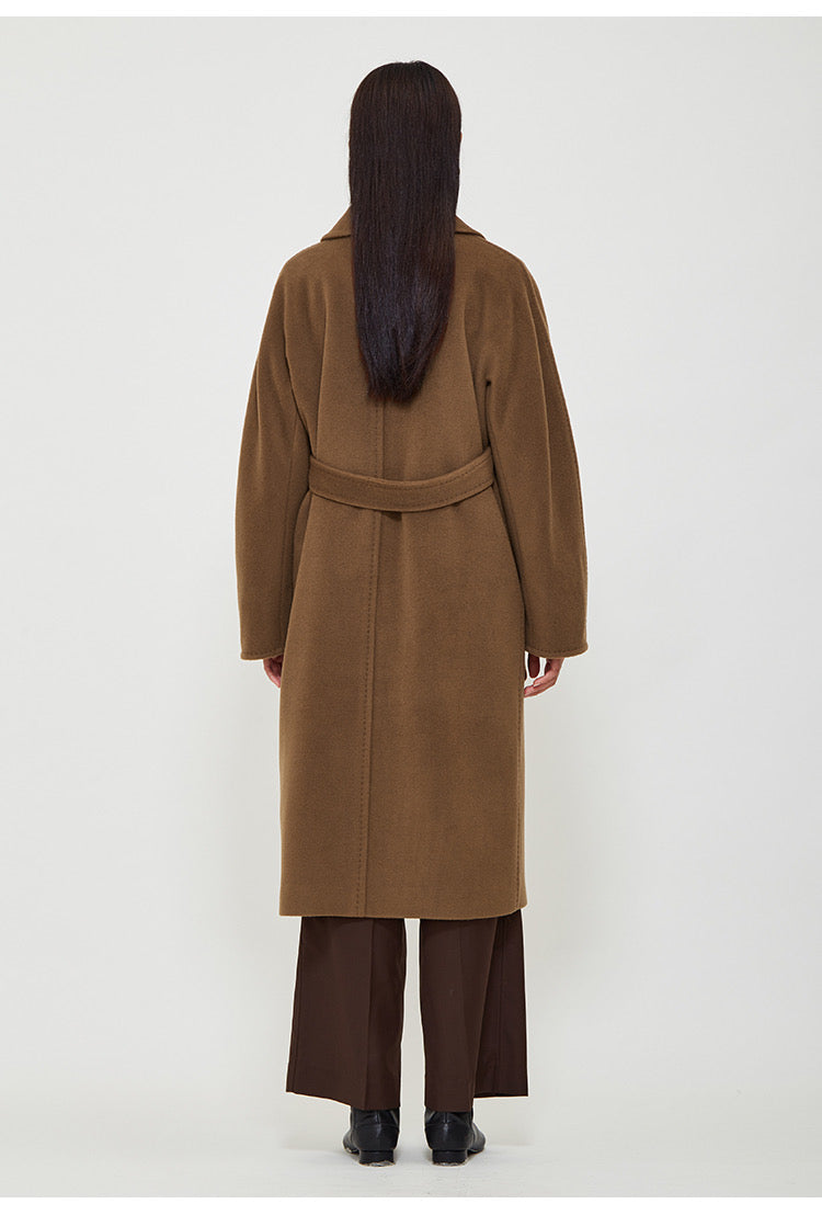 Suri Wool Long Coat #101801 Tobacco