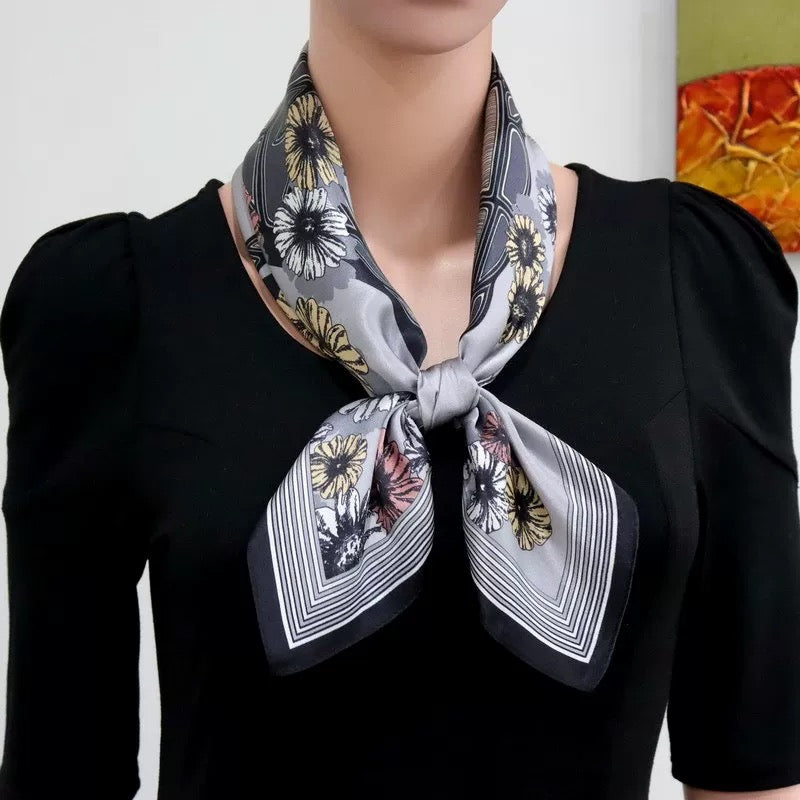 Pure-silk crêpe-de-Chine scarf 100 % mulberry silk 70cm Square