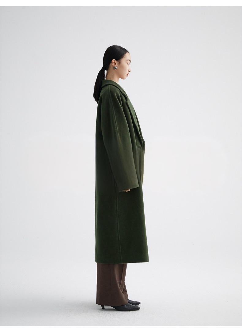 Suri Wool Long Coat #101801 Green