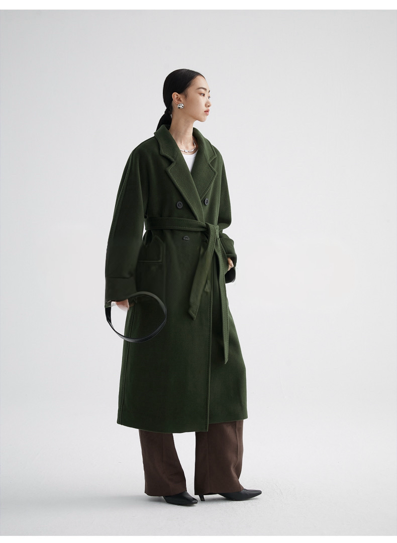 Suri Wool Long Coat #101801 Green