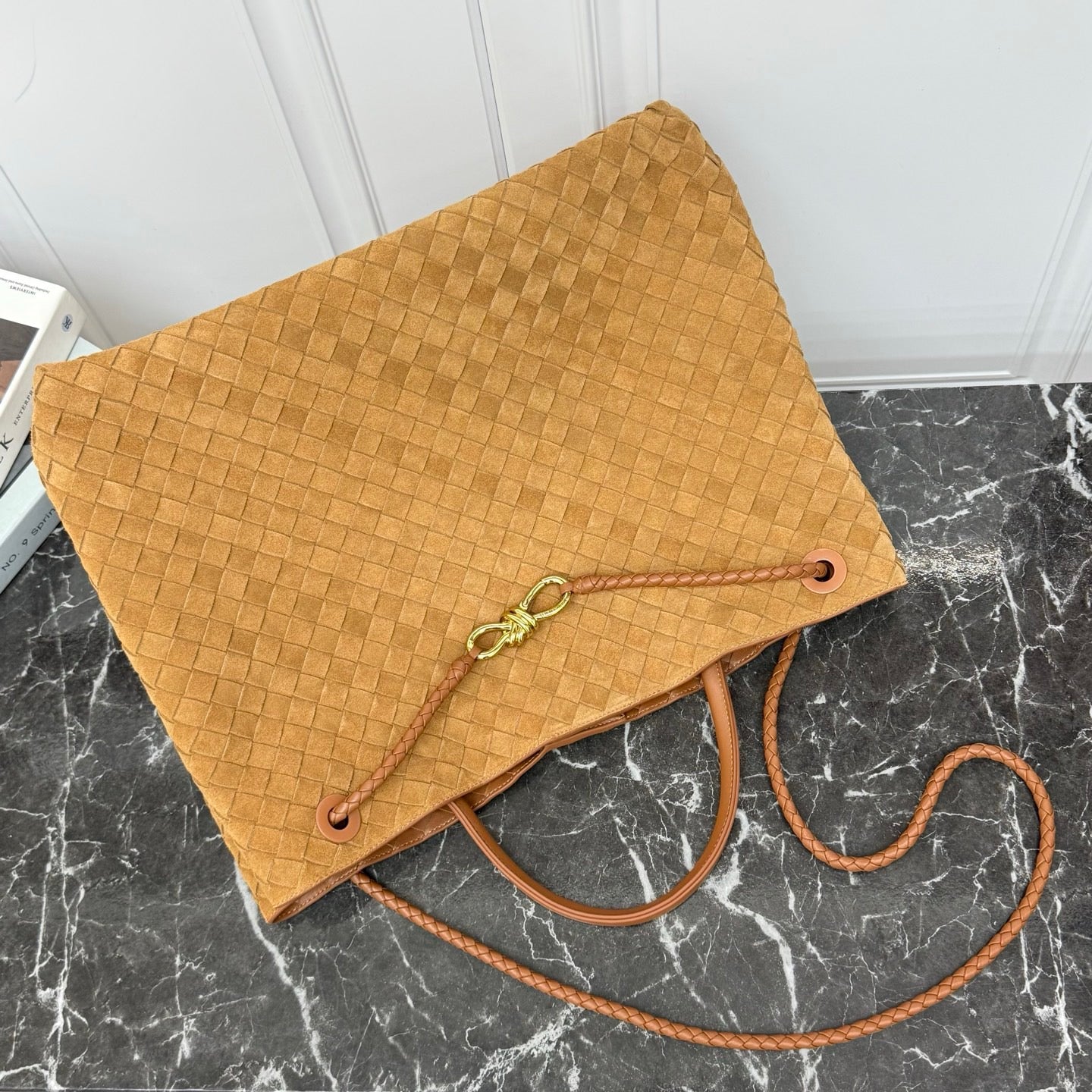Large Andiamo Bag #2277 Suede Amber
