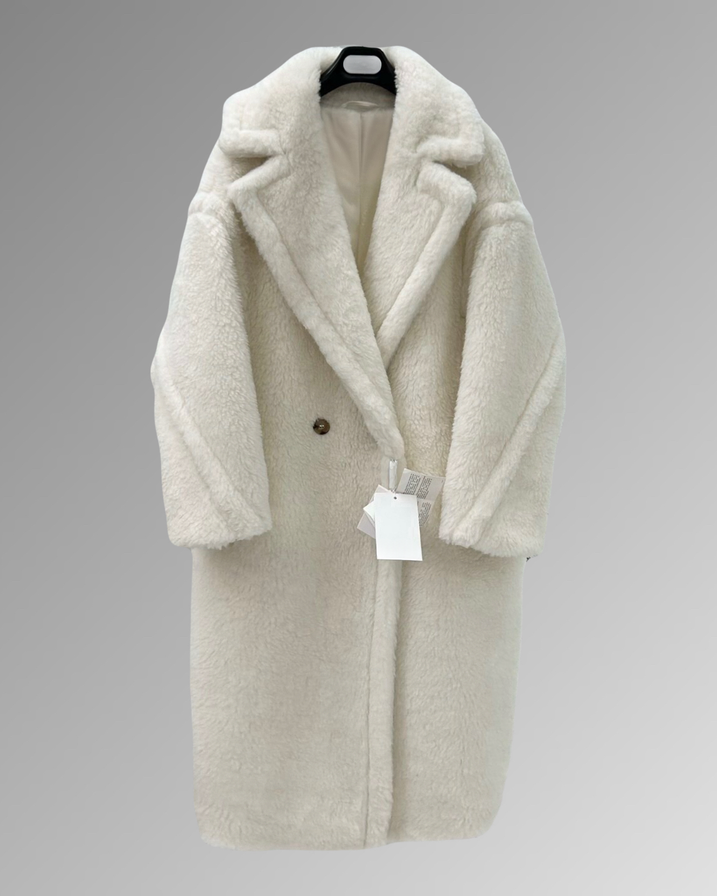 Extended Length Teddy Coat Loose fit Oversized Coat White