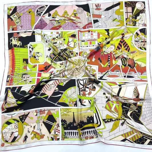 Reversible Double-Sided 100% Mulberry Silk Twill Scarf 16 momme 110cm Squre Wrap Shawl