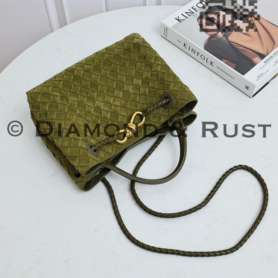 Small Andiamo Bag #2261 Suede Olive Green