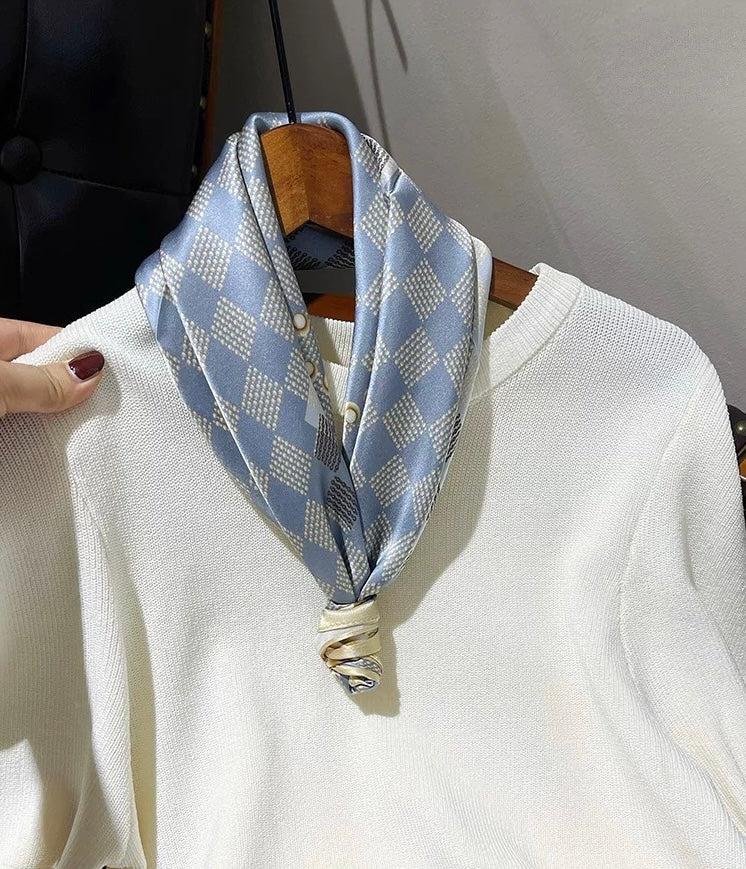 Pure-silk crêpe-de-chine double georgette scarf 100 % mulberry silk 70cm Square