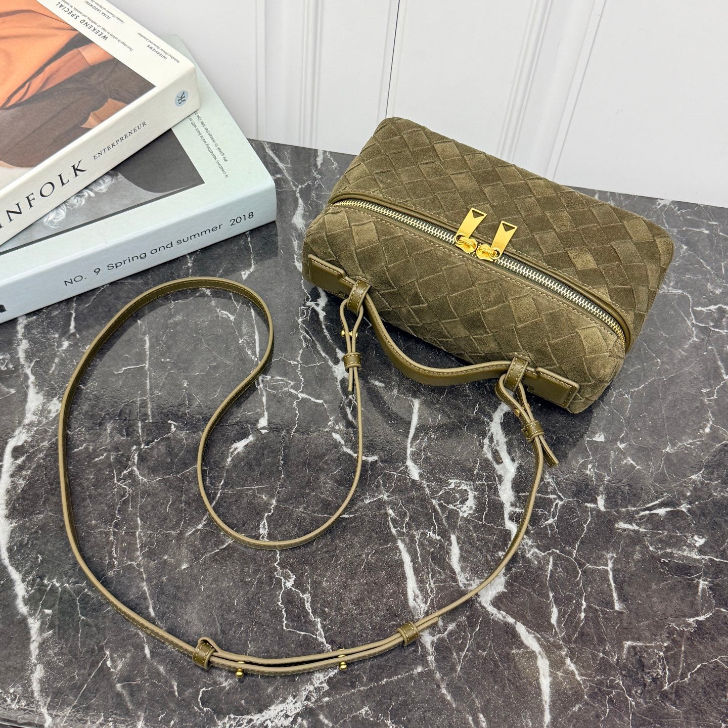Vanity Crossbody Bag #2280 Moss Suede