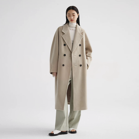 Suri Wool Long Coat #101801 Sand