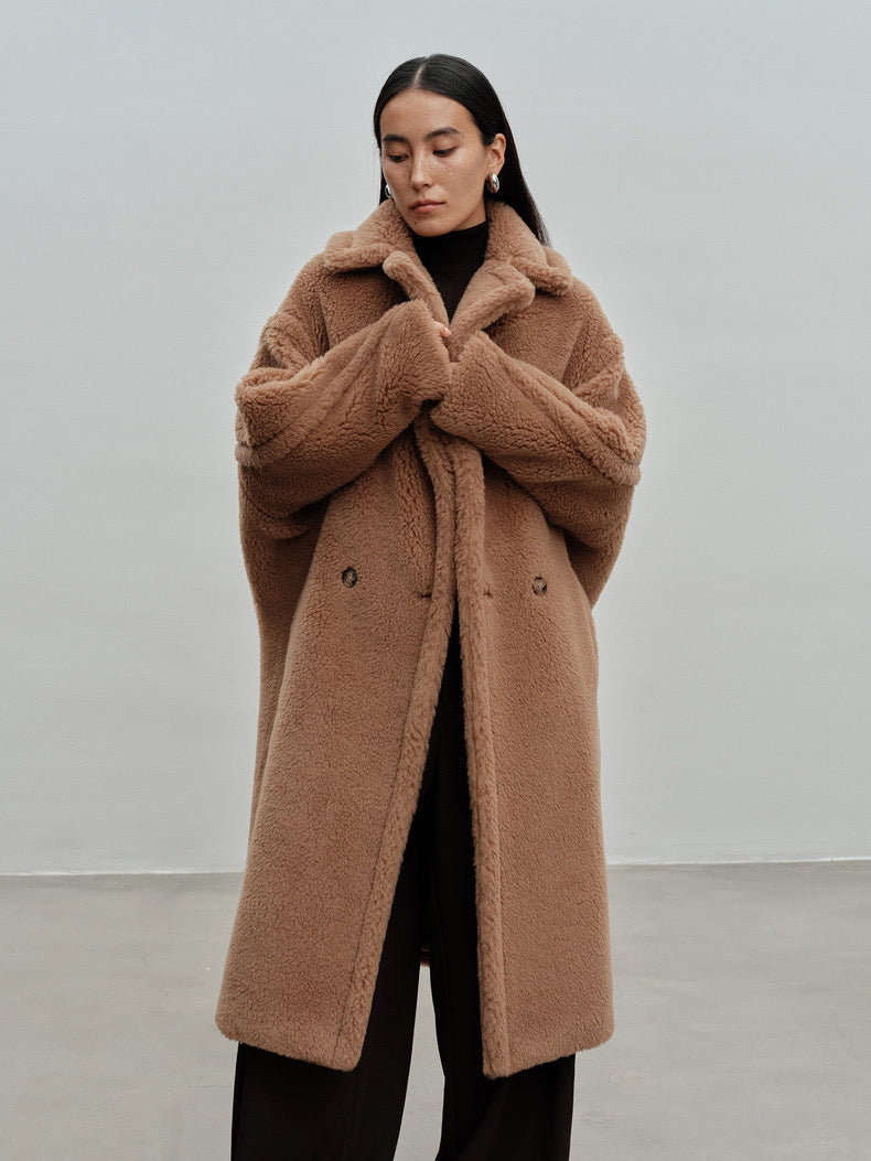 M House Teddy Coat Loose Fit Oversized Coat Camel