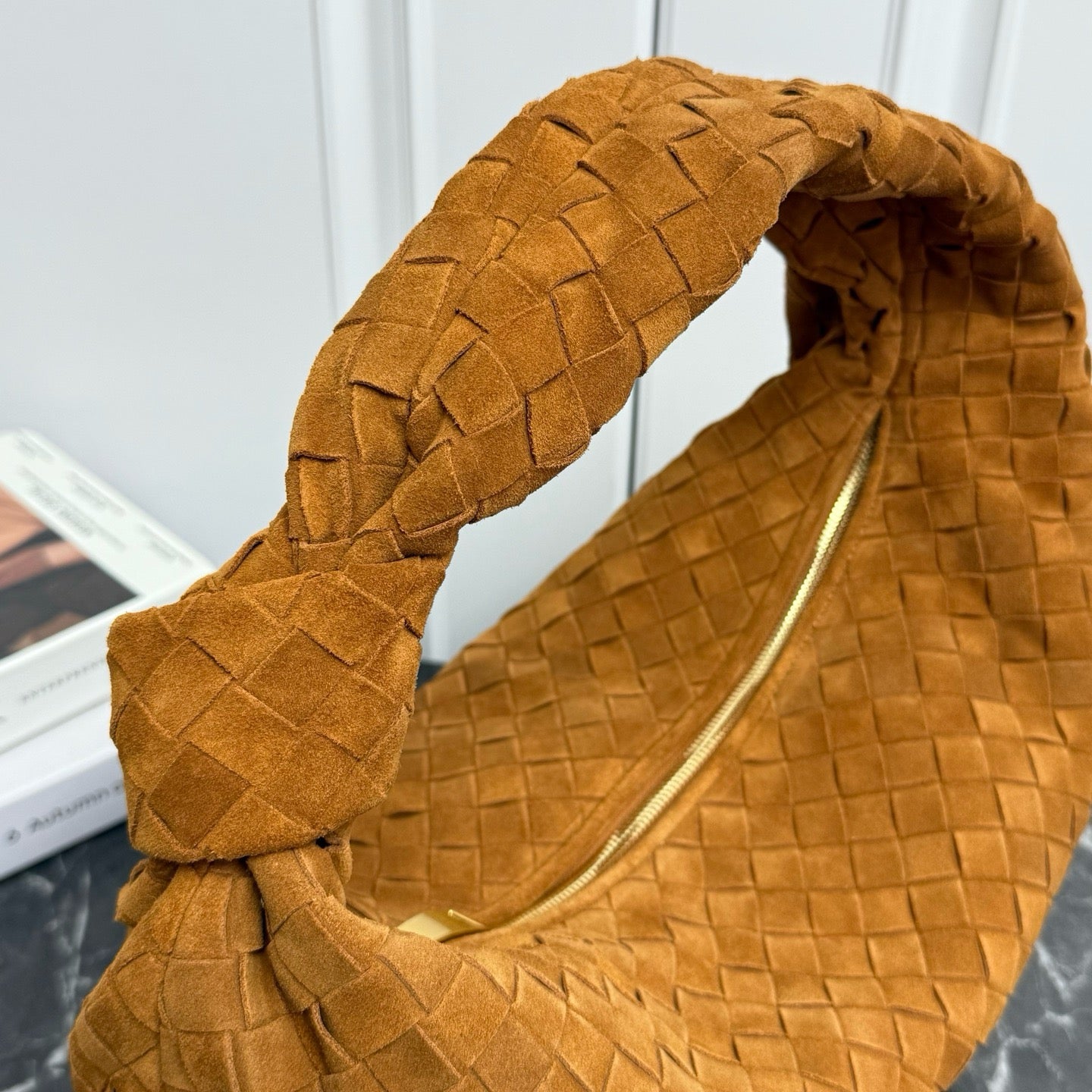 New Large Jodie Shoulder Bag #2287 Amber Suede