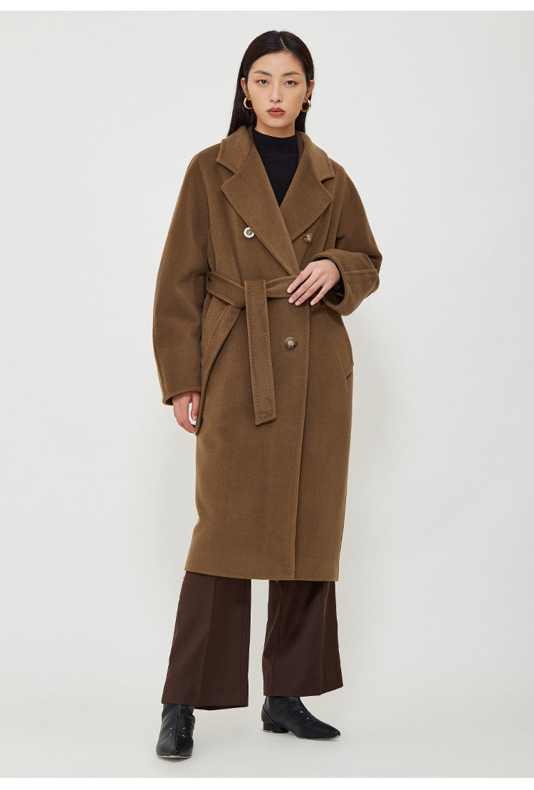 Suri Wool Long Coat #101801 Tobacco