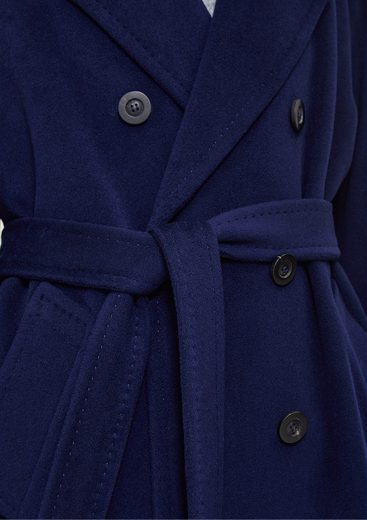 Suri Wool Long Coat #101801 Dark Blue