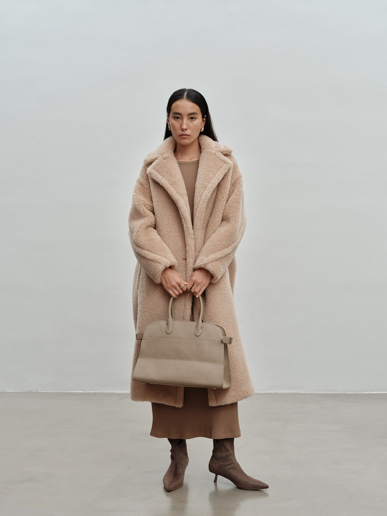 M House Teddy Coat Loose Fit Oversized Coat Honey