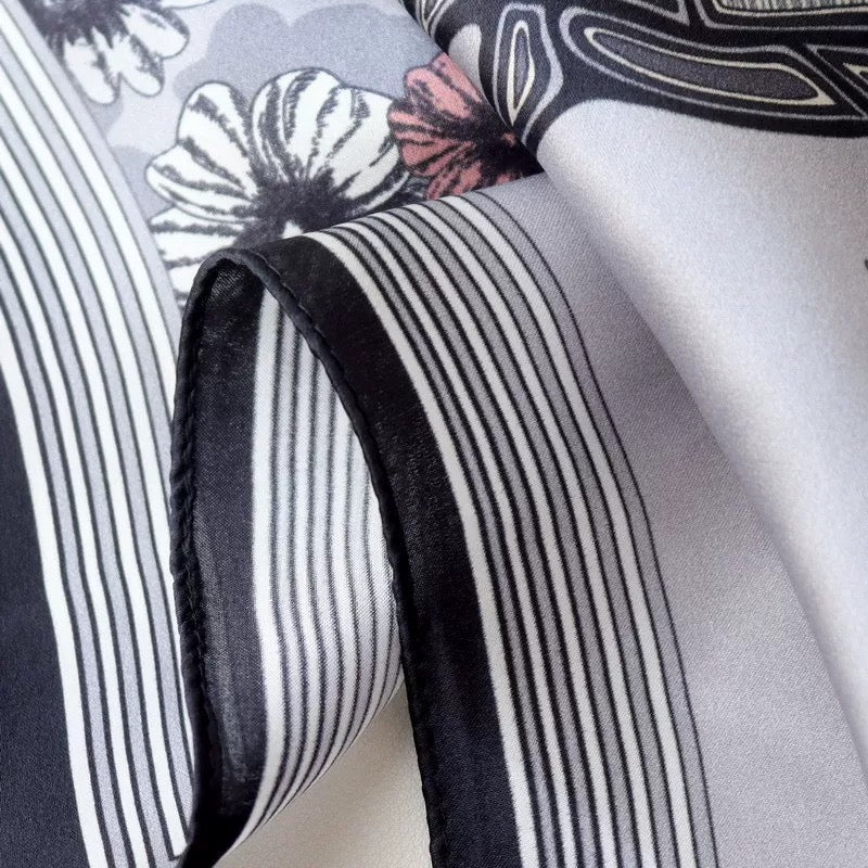 Pure-silk crêpe-de-Chine scarf 100 % mulberry silk 70cm Square