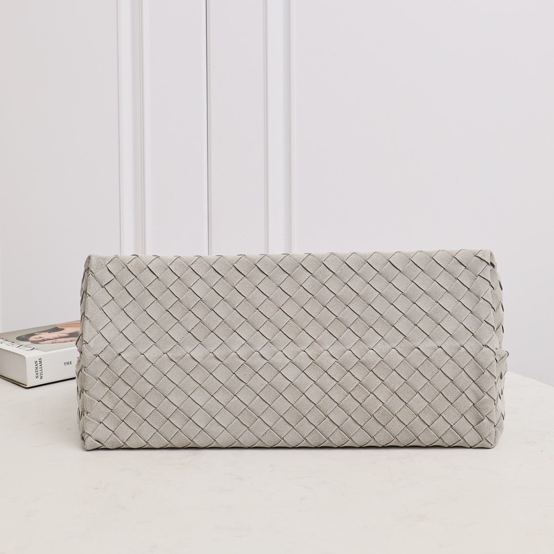 Large Andiamo Bag #2277 Silver Gray Suede