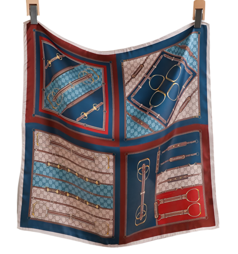 Pure-silk crêpe-de-chine double georgette scarf 100 % mulberry silk 70cm Square