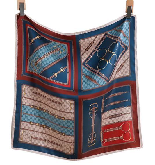 Pure-silk crêpe-de-chine double georgette scarf 100 % mulberry silk 70cm Square