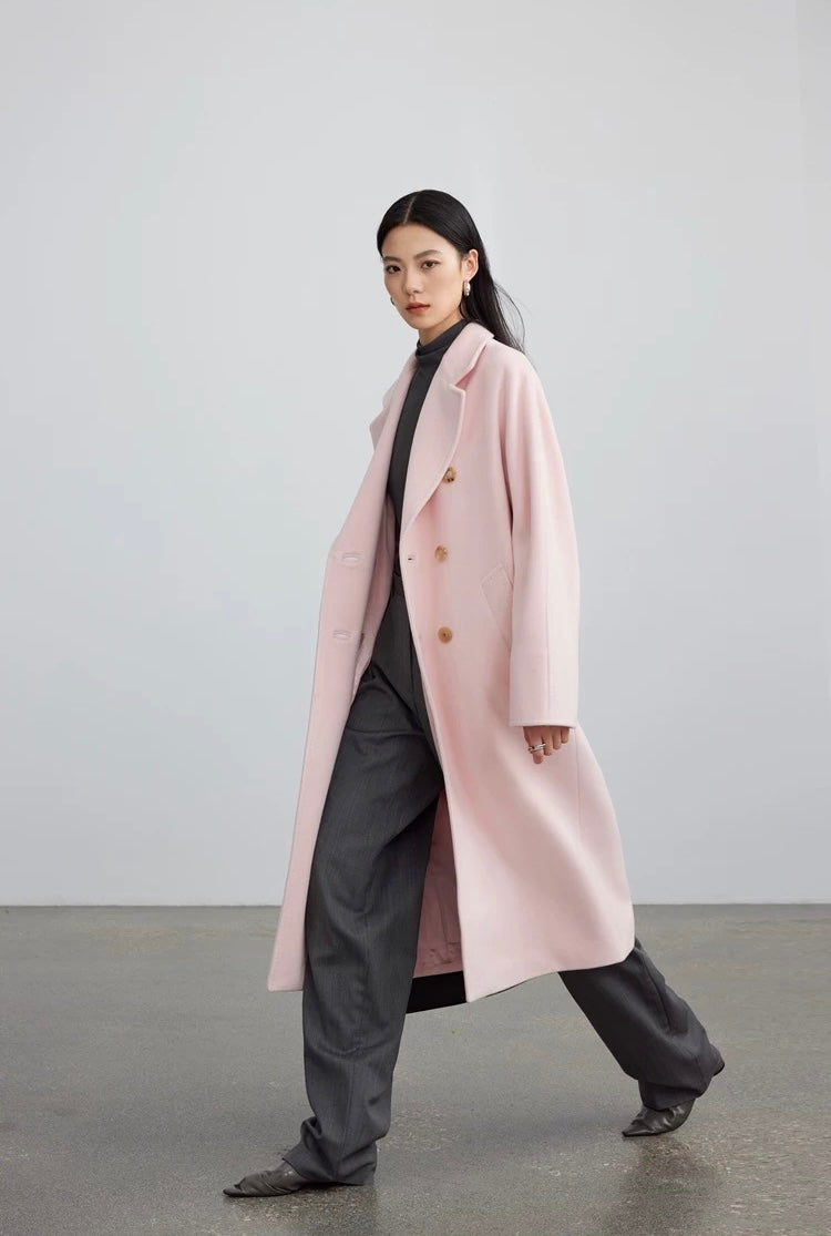 Suri Wool Long Coat #101801 Pink