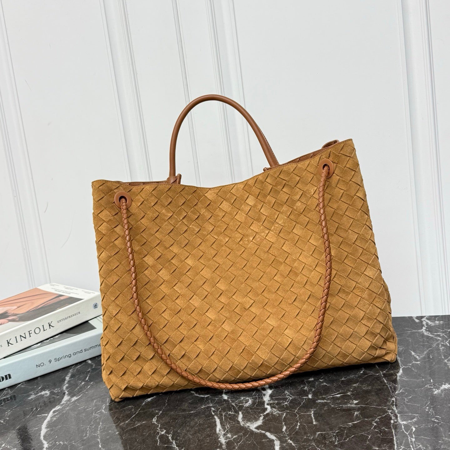 Large Andiamo Bag #2277 Suede Amber