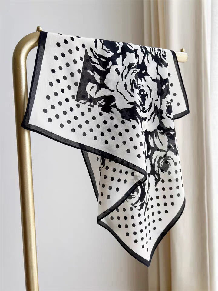 Pure-silk crêpe-de-chine double georgette scarf 100 % mulberry silk 70cm Square