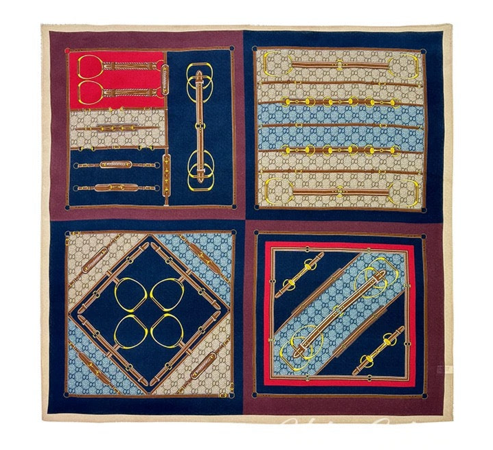 Pure-silk crêpe-de-chine double georgette scarf 100 % mulberry silk 70cm Square